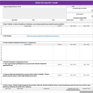 Sürekli İyileştirme Takip Excel Aplikasyonu